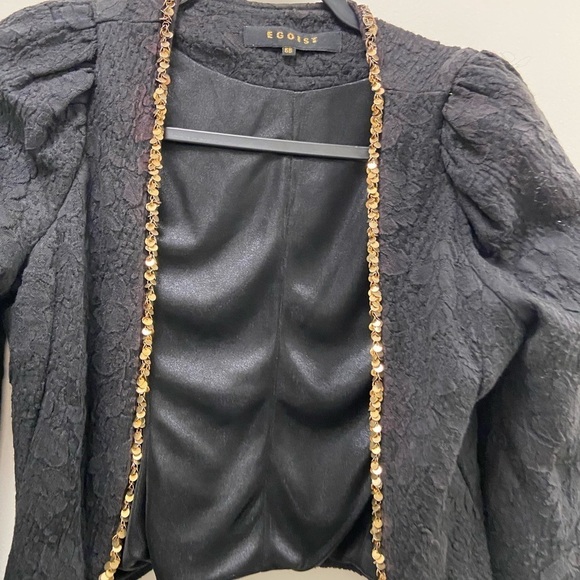 Egoist black jacket women’s size small cocktail business party - Picture 3 of 6
